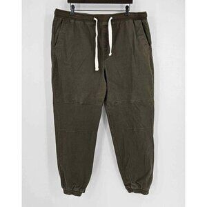 DIP Dark Green Stretch Drawstring Waist Elastic Cuff Jogger Style Pants Sz XL